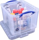 Really Useful Box Plastic Storage 35 Litre Clear with Lockable Lid view 8