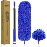SetSail Dusters and Cobweb Duster with Extension Pole for Cleaning, Blue | 100-inch Extra-Long, Bendable Microfiber Head, Cobweb Brush Washable, Ceiling Fan Cleaner Duster Kit