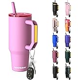 Thicc Buddy - 40 oz Stainless Steel Vacuum Insulated Tumbler with Lid and Straw for Water - Travel Mug Cupholder Friendly - Gifts for Women Men Him Her