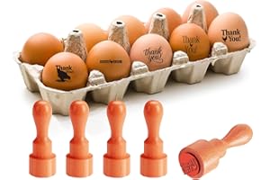 AHANDMAKER 5 Styles Wooden Rubber Chicken Egg Stamp Small Mini Thank You Stamp Unique Designs for Easter Egg Decoration DIY M