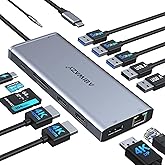 USB C Laptop Docking Station Dual HDMI Monitor 13 in 1 USB C Hub with Multiport Adapter Dongle with 2 HDMI, DP, Ethernet, PD 