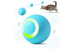 ZALBYUY Interactive Cat Ball Toy, Intelligent Cat Toys with LED Lights, Automatic Moving Rolling Ball for Indoor Kitten, Kitten Automatic Toy