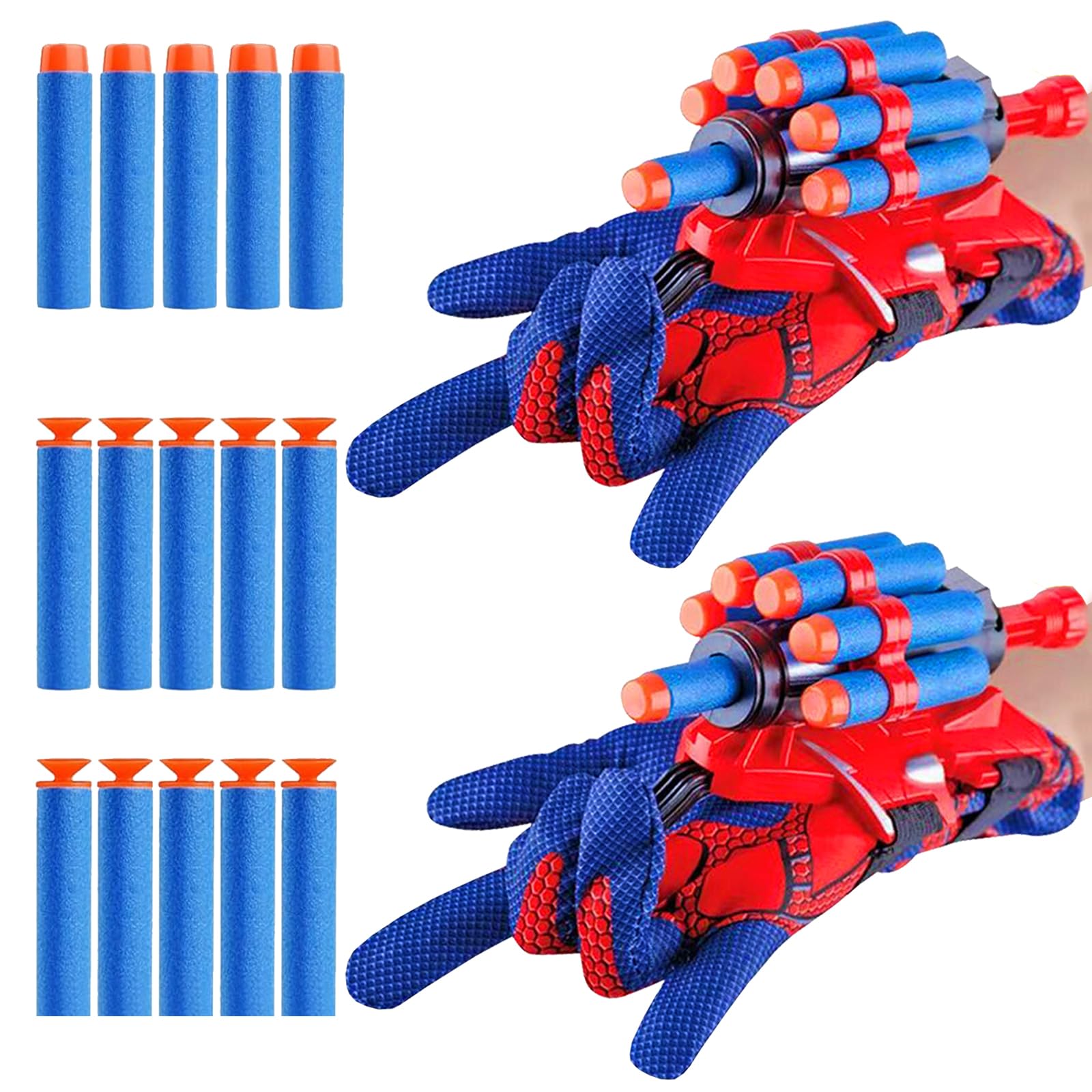 STAKULL Spider Web Shooter Toys for Kids Funny Spider Launcher Wrist Toy Hero Launchers Gloves for Boys Girls Gift(2PC Blue)