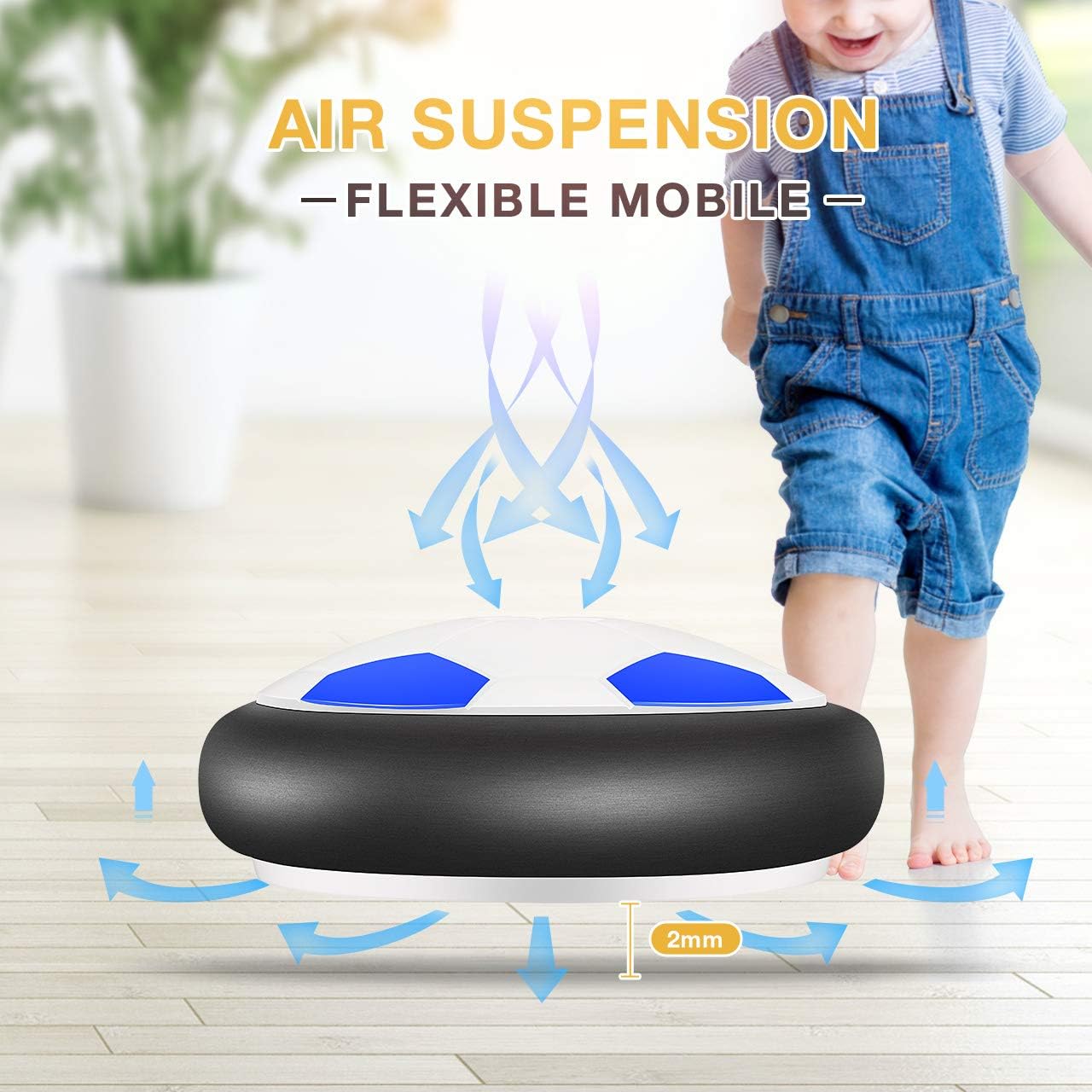 ATOPDREAM Cool Toys for 3-12 Year Old Boys, Hover Soccer Ball Indoor Kids Toys Floating Air Power Training Ball for Boys Age 3-12 Great Gift for Birthday Halloween Christmas, Blue: Toys & Games