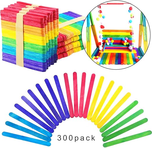 Sunshine Smile Bunte Holzstabchen Holzstiele Holzspatel Stiele Holzeisstiele Zum Basteln Holzstabe Holzstabchen Holzstiele Craft Sticks Farbe Amazon De Kuche Haushalt