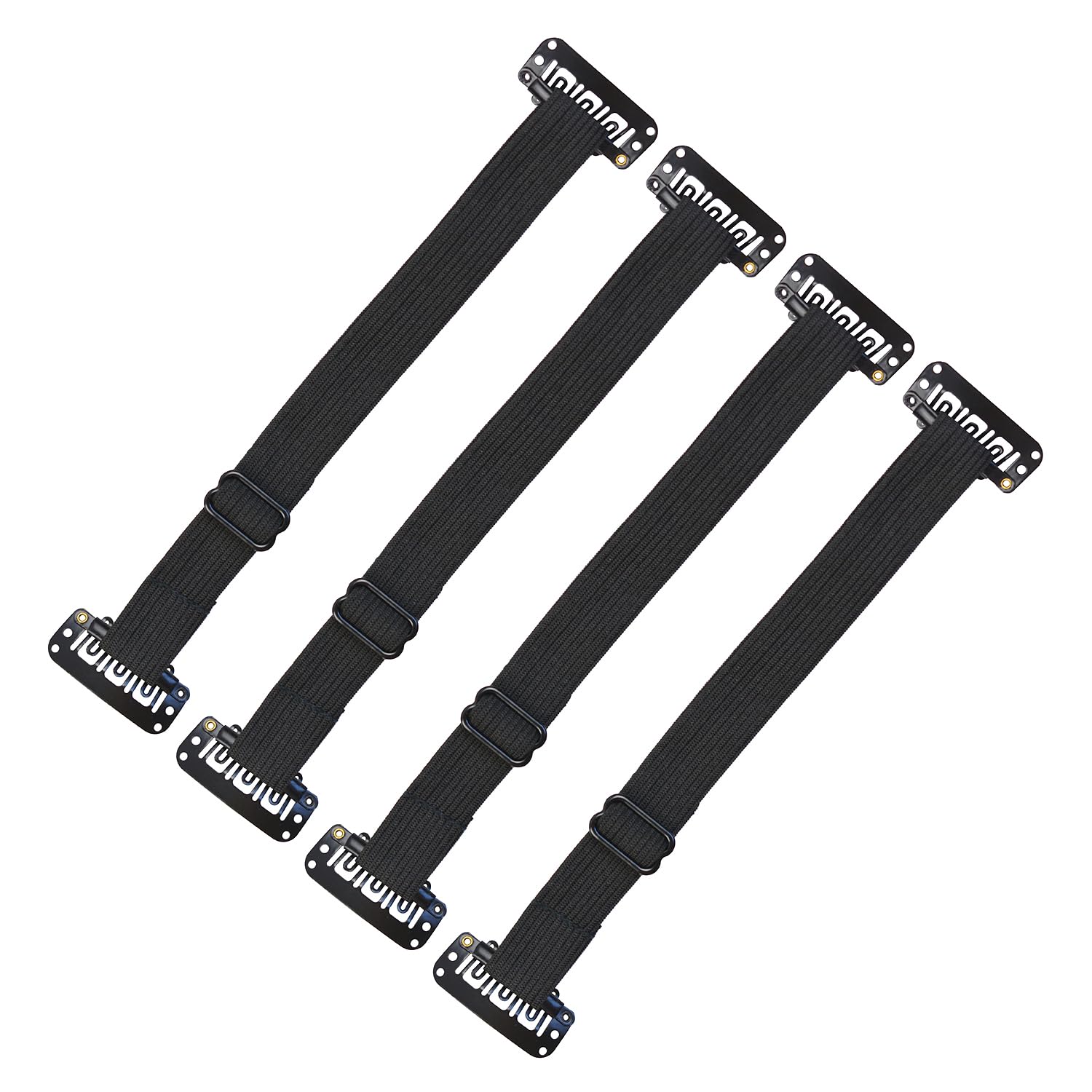 4 Pcs Face Lift Bands Adjustable Elastic Eyelids Lift Straps with Clips for Face Shaping (18cm Black Single Bands)