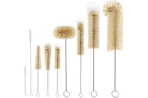 Almcmy 9 Pack Bottle Brush Set, Long Handle Bottle Cleaning Brush, Straw Cleaner Brush Tube Brush Bottle Cleaner Set for Narr