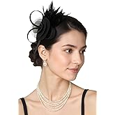 BABEYOND Fascinators Hats for Women - Tea Party Hats Kentucky Elegant Tulle Mesh Feather Bridal Wedding Headband Hair Clip