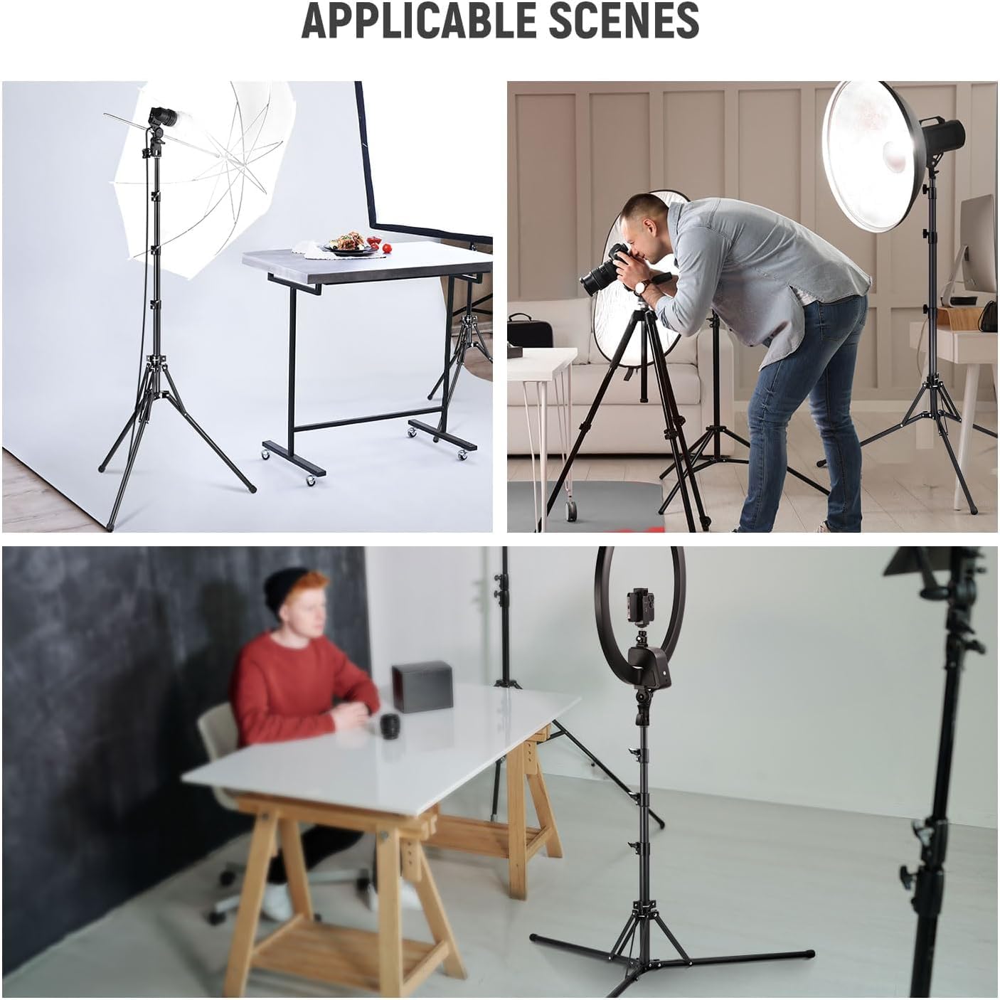 NEEWER Light Stand All Metal with 180° Reversible Legs, 70