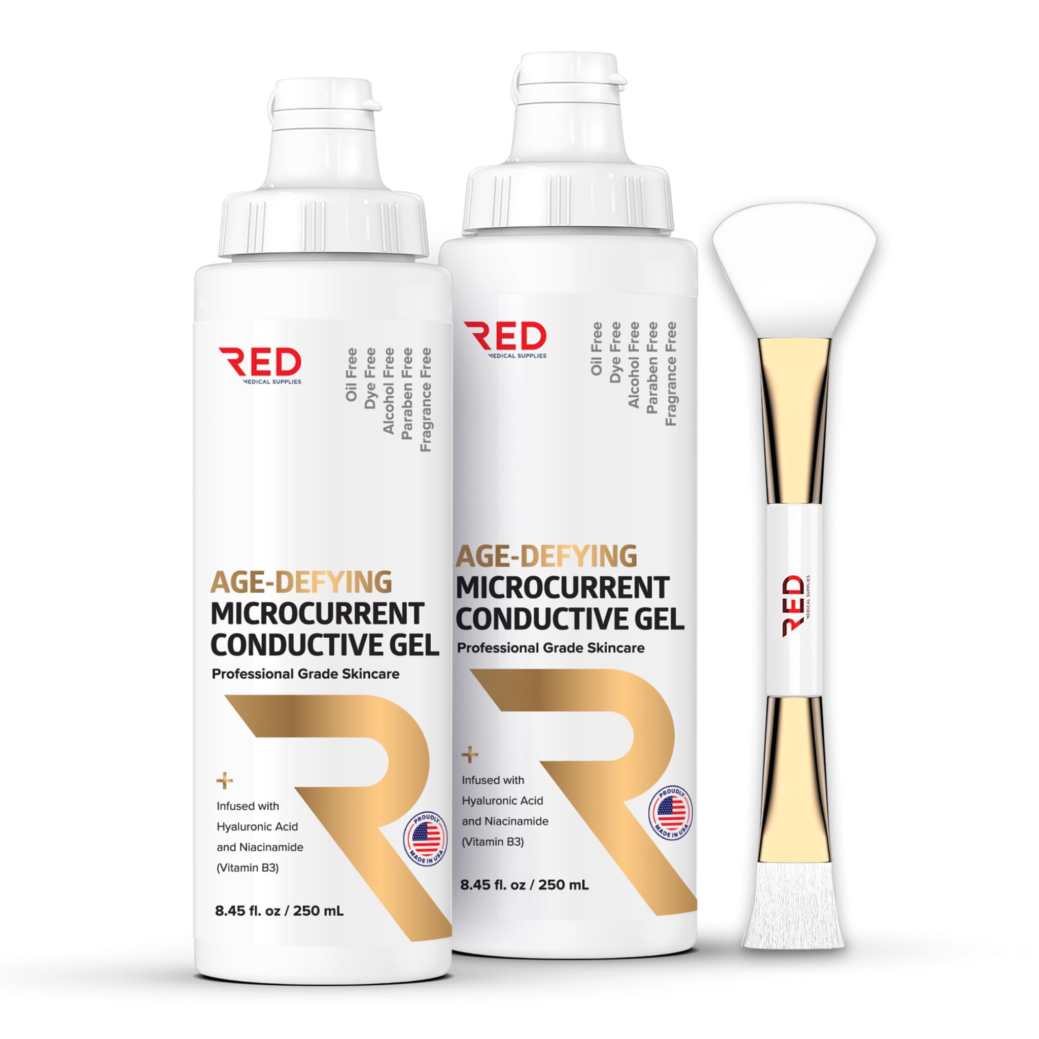 Photo 1 of Microcurrent Conductive Gel, 8.45 fl oz - Long-Lasting, Non-Greasy, Hypoallergenic - Supercharge Your Facial Device - 2 Bottles, 8.45 fl oz /250mL