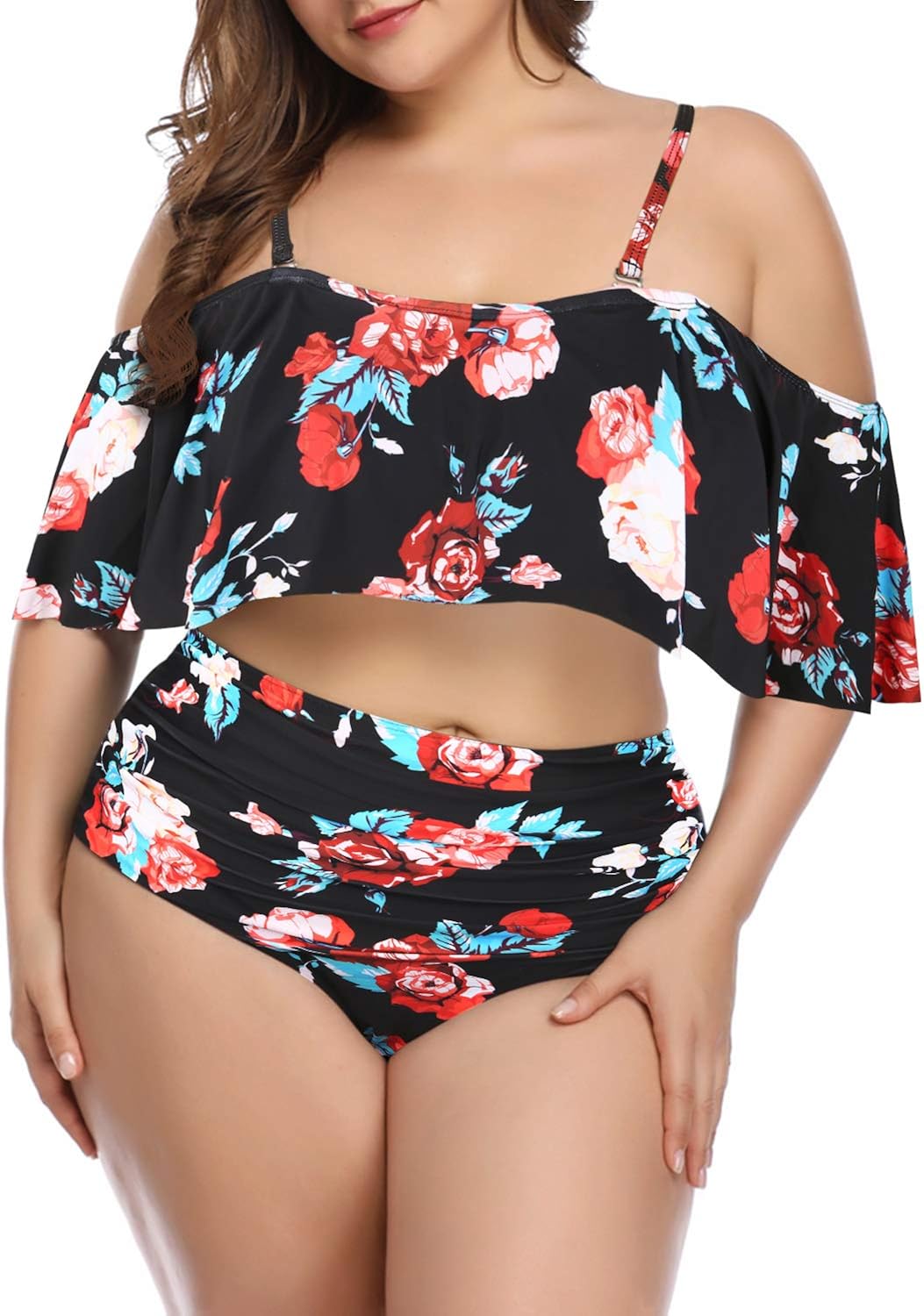 plus size off the shoulder swim top