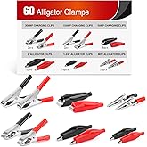 Nilight - 50052R 60Pcs Metal Alligator Clip Clamp Assortment Test Lead Electrical Battery Clamp Connector Alligator Connector Electrical Assortment Charging Clip