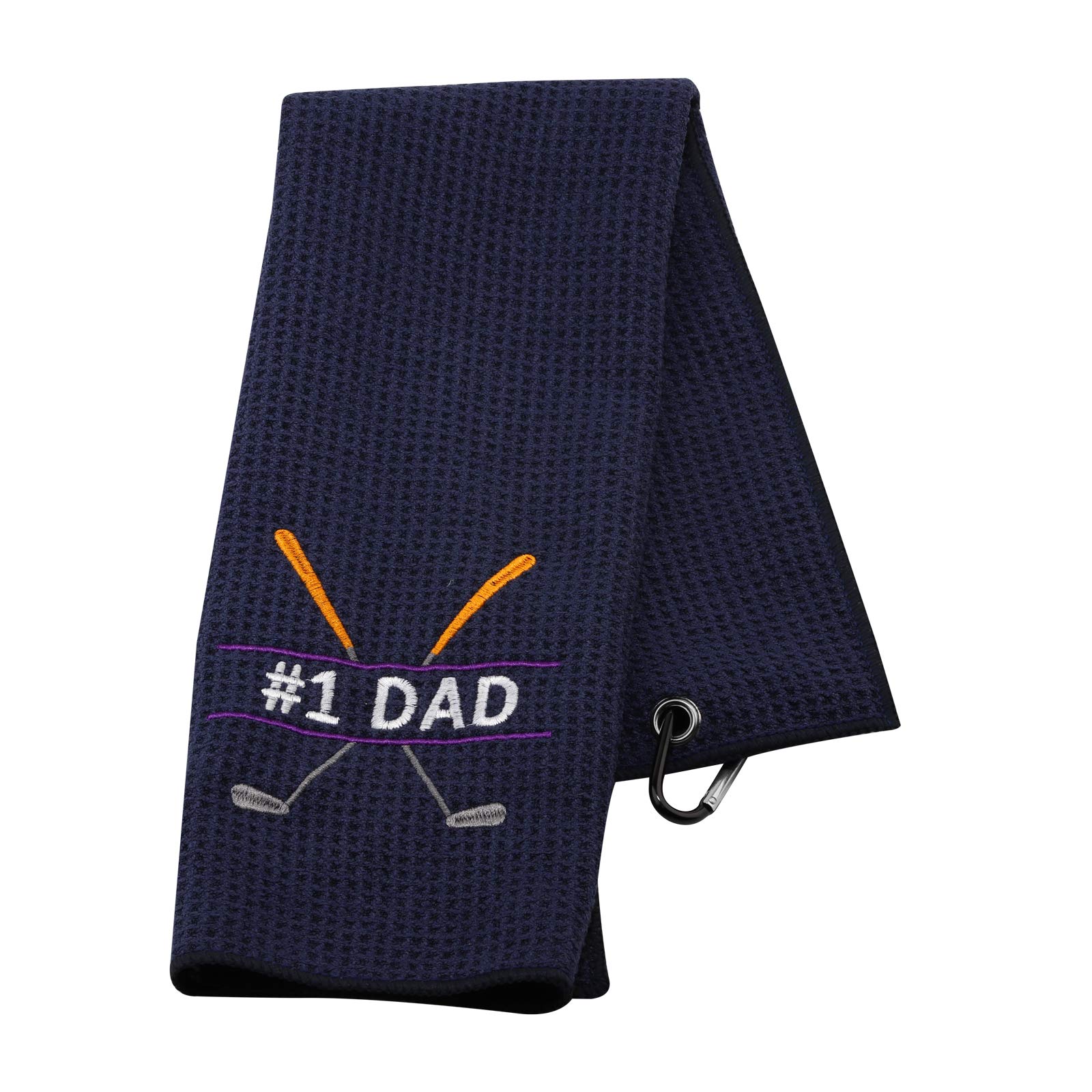 NOBRANDS Novlty Dad Gift Granddad Gift Golf Towel for Father's Day Birthday Gift (#1 Dad Golf Towel EU)