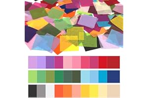 Cinvo 3600 Pcs Tissue Paper Squares 1.2 Inch x 1.2 inch Rainbow Tissue Mosaic Squares for Arts Crafts DIY Projects Scrunch Art Classroom Activities and More- 30 Assorted Colors