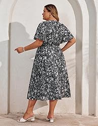 Hanna Nikole Womens V Neck Casual Dresses for