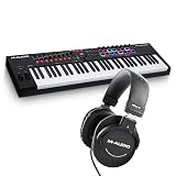 M-Audio Oxygen Pro 61 and HDH40 – 61 Key USB MIDI Keyboard Controller With Beat Pads, and Over Ear Headphones with 9 ft Cable