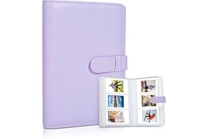 Riosin 108 Pockets Mini Album Compatible with Fujifilm Instax Mini film, Suitable for Instax Mini 12/11/7+/9/Evo/Link 2, 2x3"Photo Album for Canon ivy 2 Kpop Photocard(Lilac Purple)