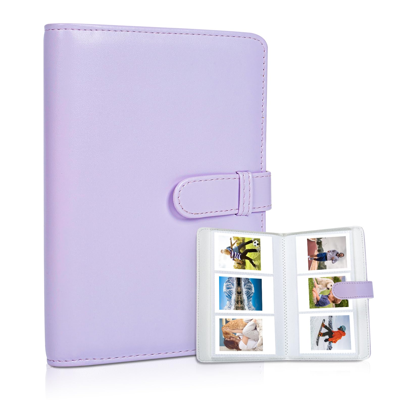 Riosin 108 Pockets Mini Album Compatible with Fujifilm Instax Mini film, Suitable for Instax Mini 12/11/7+/9/Evo/Link 2, 2x3"Photo Album for Canon ivy 2 Kpop Photocard(Lilac Purple)