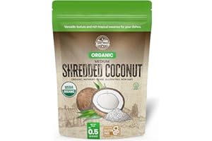Organic Shredded Coconut Flakes - Unsweetened, Desiccated, Medium Sized Coconut Shreds for Baking, Smoothies and Cereals | Fine, Raw and Dried Coconut, Non-GMO, Vegan, Gluten Free | 8 Oz - Ava Farms