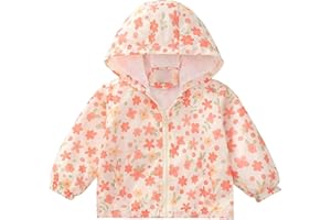 Baby Boys Girls Hooded Dust Coat Cute Cartoon Rain Jacket Zip Up Windbreaker Coats Lightweight Outerwear Clothes