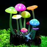 Uniclife Glowing Effect Artificial Mushroom Aquarium Decor 10x6x10 cm view 1