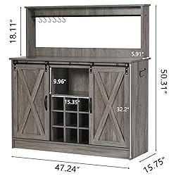 4ever2buy Farmhouse Coffee Bar with 6
