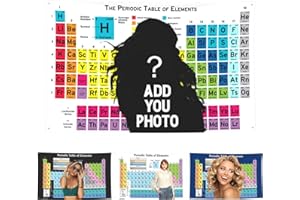 Custom Periodic Table Flag with Photo, Personalized Chemistry Science Banner for College Dorm Bedroom, 2x3FT 3x5FT 4x6FT 5x8F