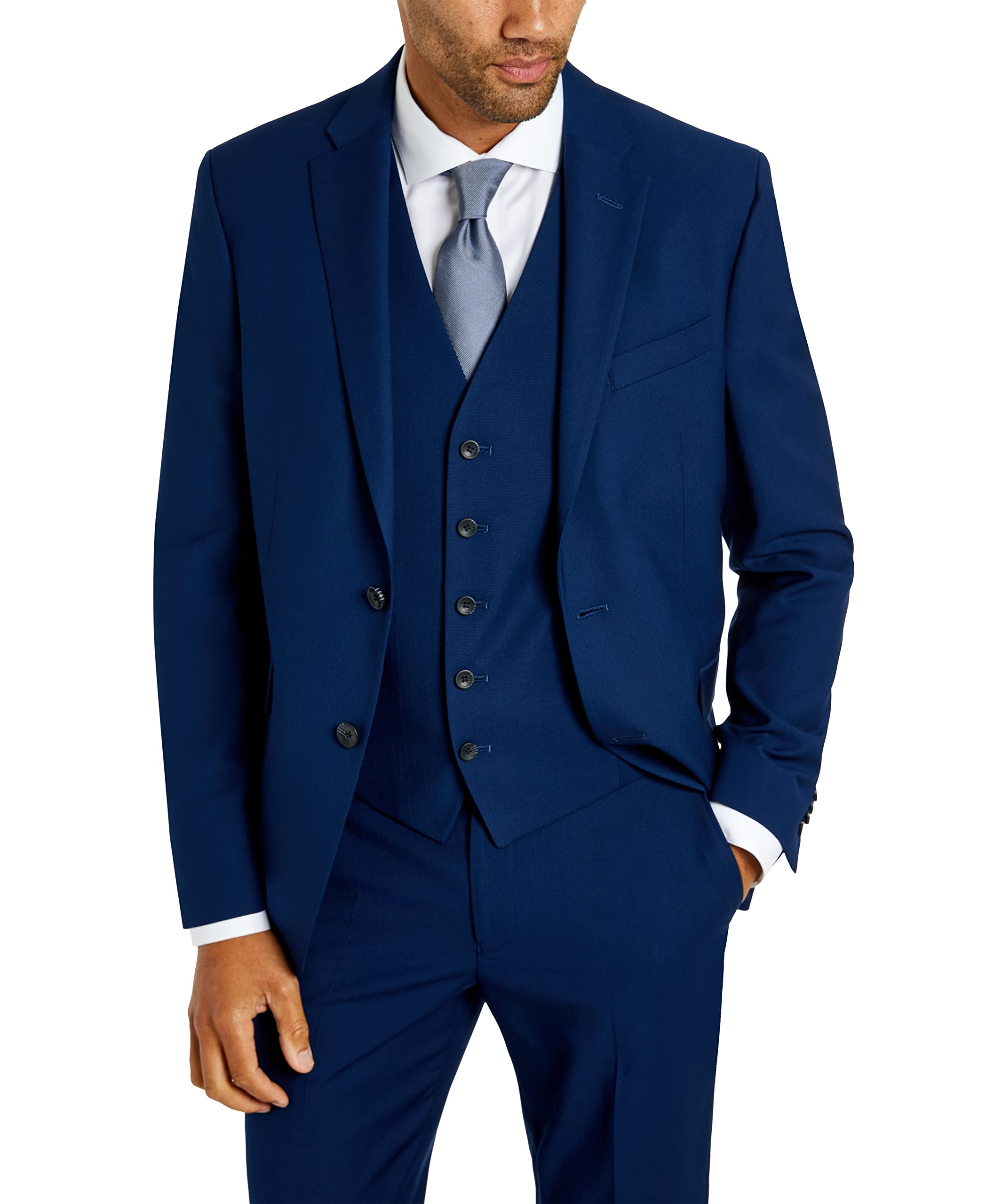 Kenneth Cole REACTION Men’s Suit Jacket, Blue, 42 Long