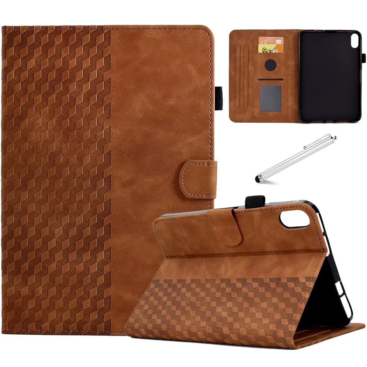 Fancity for iPad (A16) 11th Generation 11 Inch 2025, iPad 10th Generation 10.9 inch 2022, Suede Leather Case with Kickstand Pencil Holder, Magnectic Cover with Smart Auto Wake/Sleep, Brown — image 1