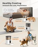 BEMOONY Automatic Cat Feeder 3L 1-6 Meals Dual Power 10s Voice White view 2