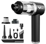 helloleiboo Handheld Car Vacuum Cleaner 16000PA Car Vacuum Portable Cordless 120W High Power 4-in-1 Mini Vacuum Cleaner Rechargeable & Air Duster Multi-Nozzles for Home Office Pet(Black)