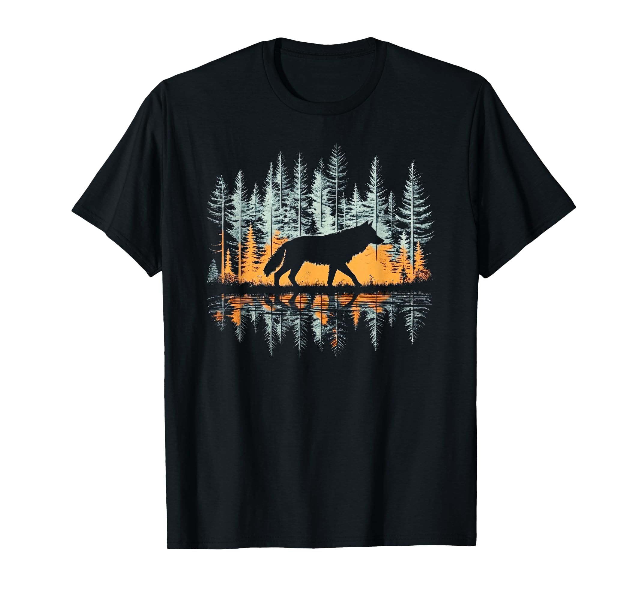 Photo 1 of Cool Tees Graphic Wolf Nature T-Shirt - Unisex-Adults & Kids, Black, Small, Short Sleeve