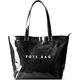 KALIDI PVC Zipper Tote Bag, Jelly Kraft Paper Beach Bag Large Hobo Carry All Travel Shopping Handbag Plastic Shoulder Bag