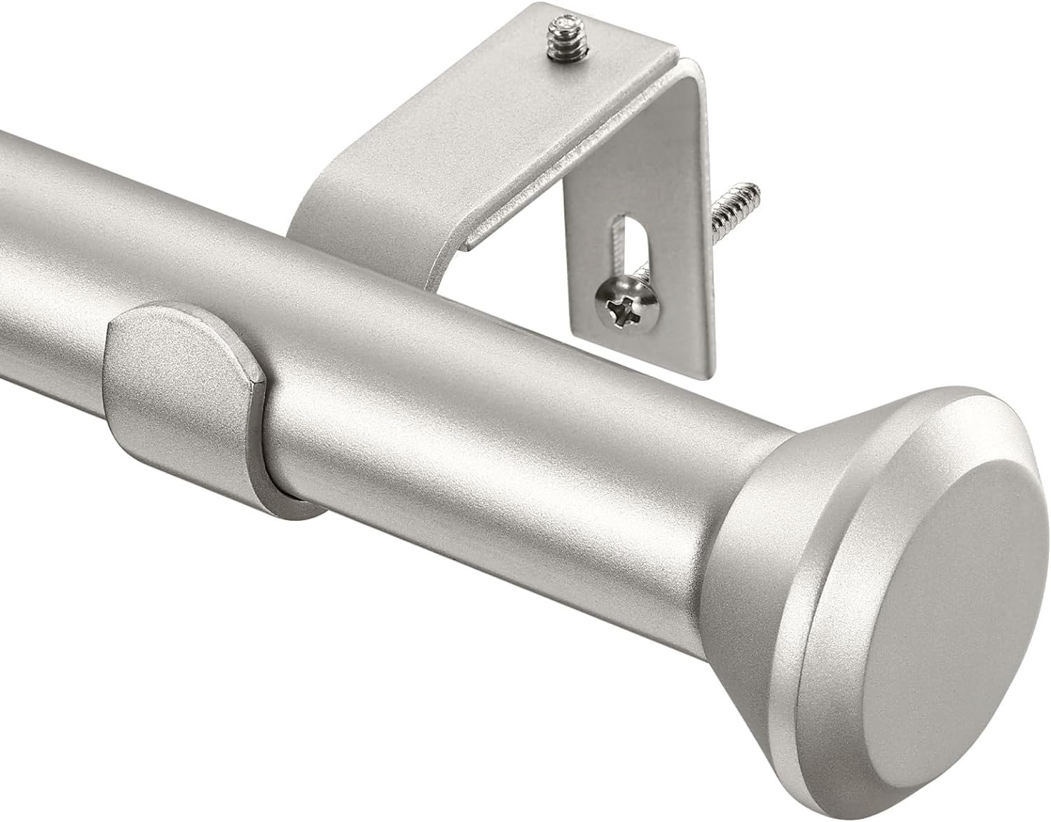 Window Treatment Hardware - SIMEWIN Heavy Duty Curtain Rods for Windows 48 to 84 Inches, 1 Inch Silver Curtain Rods for Bedroom, Living Room, Patio, Kitchen, Farmhouse, Adjustable Curtain Rods with Diamond Finials (Silver,48-84)