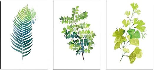 Amazon Co Jp Artlina 葉っぱ モダンアート キャンバス絵画 壁掛け 絵画 アートパネル ポスター 北欧風 3パネルセット 木枠付きの完成品 50 70cm ホーム キッチン