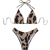 Falainetee Women's Camo Halter Bathing Suit High Waisted Summer Swimsuit Bikini Set
