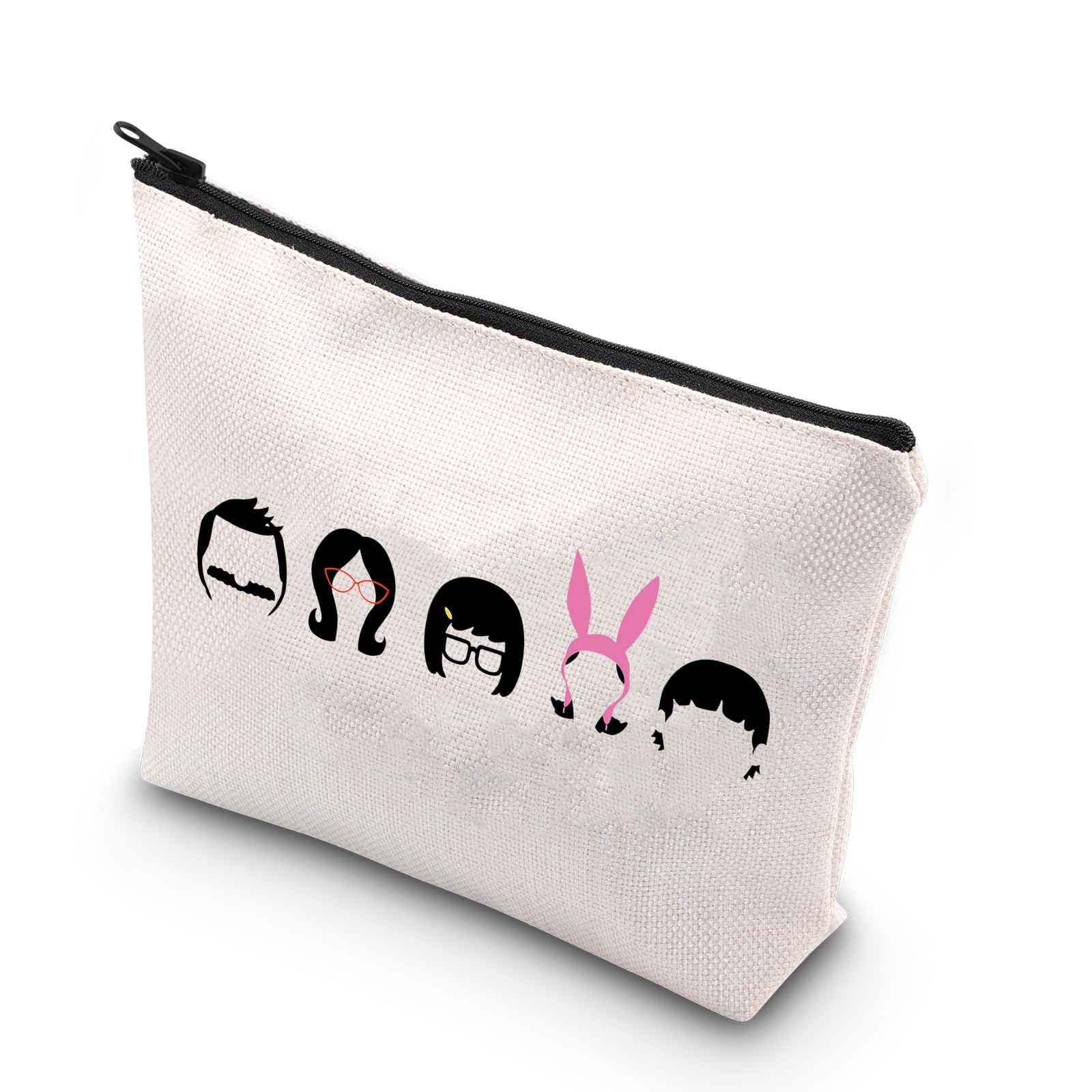 PLITI Belcher Family Makeup Bag Burgers Inspired Gift Burgers Cartoon TV Show Merchandise Gift Bob's Family Fan Zipper Pouch (Belcher FamilyU)