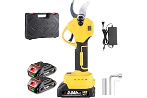 ONEVAN Electric Pruning Shears with 2PCS 2000mAh Batteries, Portable Cordless Pruning Shears with LCD Display＆SK5 Blades, 600W 1.2 Inch Cutting Diameter for Gardening Tree Pruning