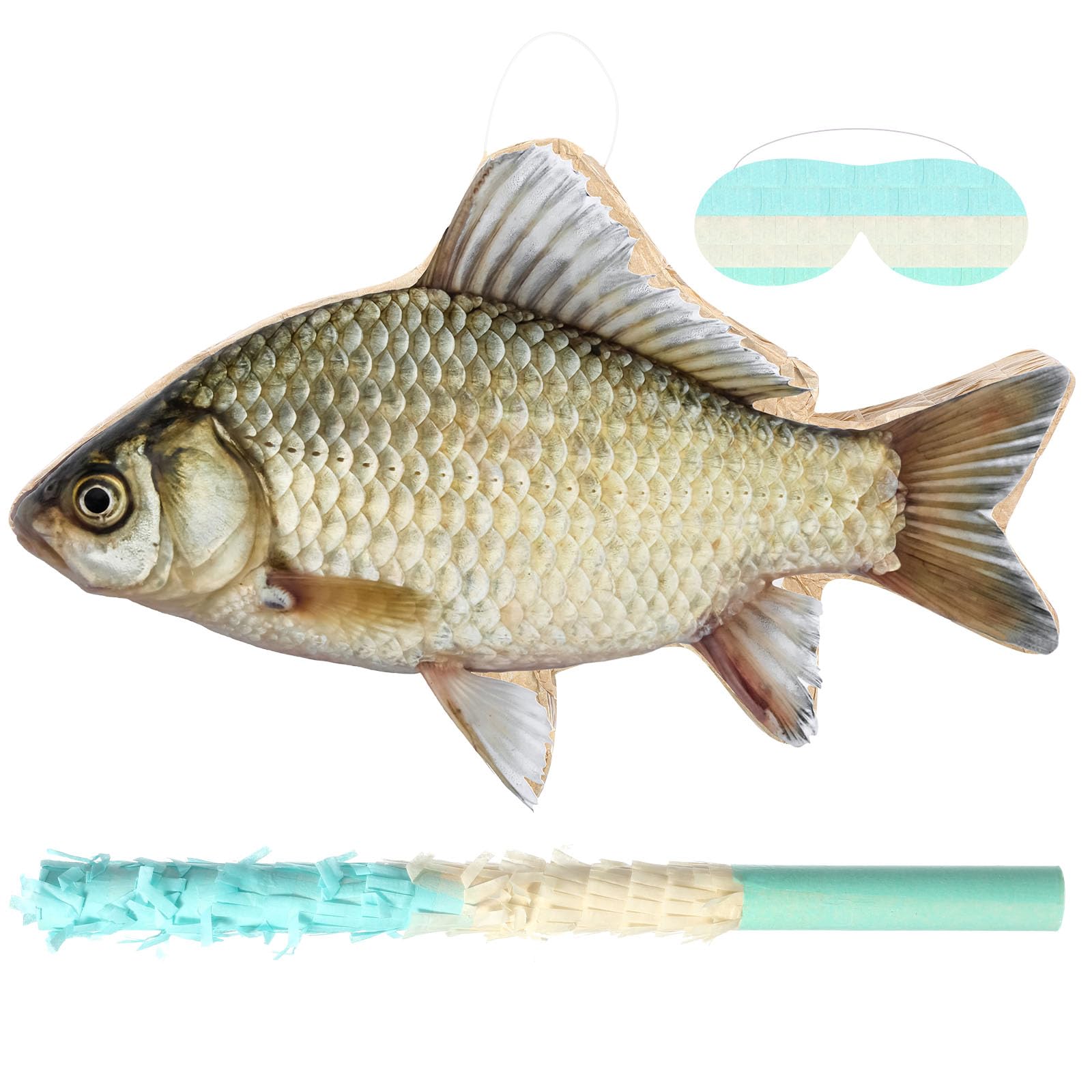 Photo 1 of Aoriher Gone Fishing Piñata Fishing Birthday Piñata Little Fisherman Piñata Summer Fishing Piñata with Bat and Stick for Summer Fishing Birthday Retirement Barbecue Party Game Supplies Decoration