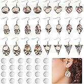FASHEWELRY 54Pcs Stainless Steel Earring Bezel Trays Blank Geometry Rhombus Teardrop Stud Earrings with 12mm Round Glass Cabochons for DIY Jewelry Making