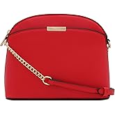 FashionPuzzle Saffiano Small Dome Crossbody bag with Chain Strap