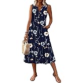 Zeagoo Summer Dress for Women 2026 Sleeveless Tank Midi Dress Vacation Beach Sundress Aline Boho Clothing