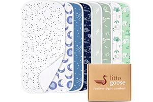 littogoose Premium 8-Pack Waterproof Baby Burp Cloths, Extra Large 13"X26" Soft Absorbent Burping Clothes for Newborns and Infants, Baby Shower Boys Girls