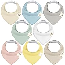 Amazon.com: Paquete de 8 baberos orgánicos tipo bandana para niñas ...