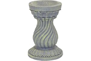Echo Valley 9178 Serpentine Resin Pedestal Column Outdoor Décor for Lawns and Gardens for Gazing Globe or Sundial, Gray, 8.5 x 12.13 inches