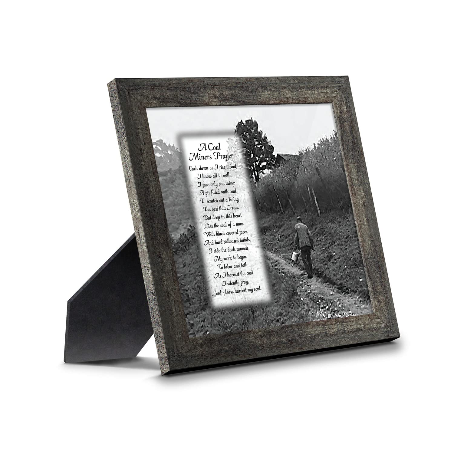Coal Miner's Prayer Picture Frame, Coal Mining Gifts, Miner's Décor, 10x10 8592BW