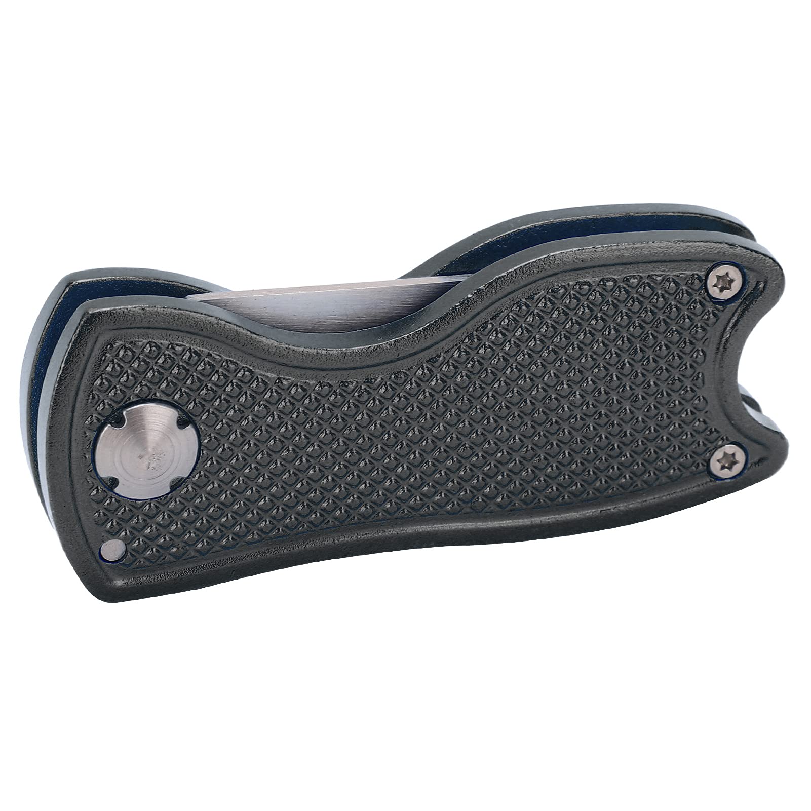 Green Fork, Stainless Steel Fork Metal Foldable Divot Putting Green Fork Divot Repair Tool(Black)