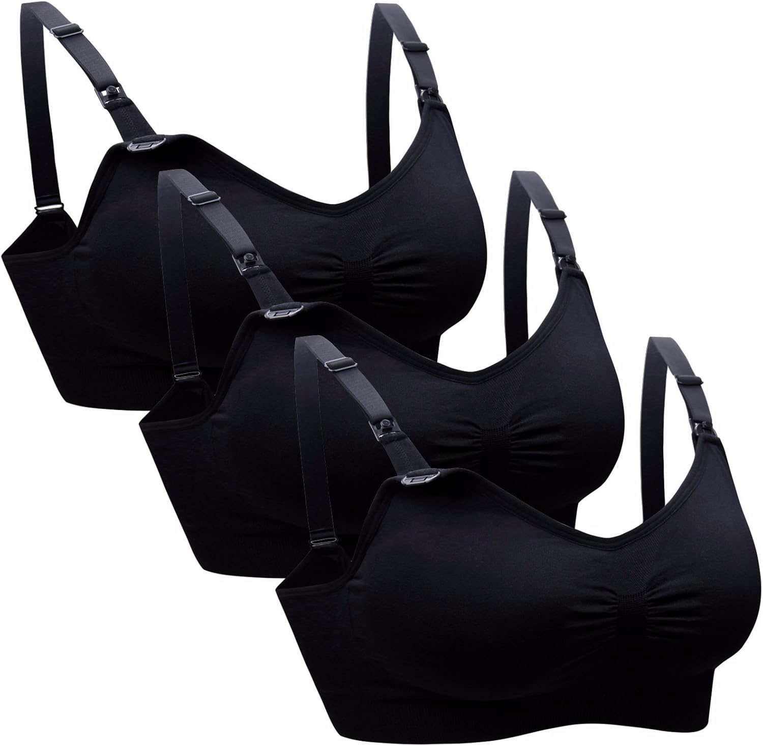 Daisity Womens Seamless Sleep Nursing Bra for Breastfeeding Clip Down Maternity Bras Pack of 3 at  Women’s Clothing store