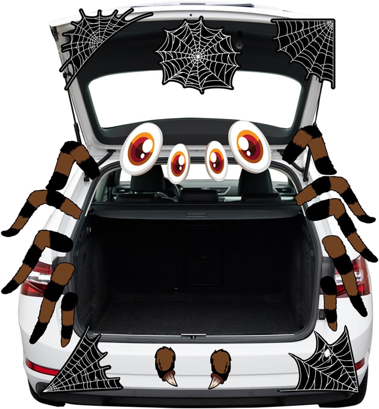 Garage Door Decorations - Halloween Trunk or Treat Car Decorations Kit, Monster Face Large Halloween Decor Car Sticker for SUV and Truck Door Decor, Party Supplies for Outdoor (Spider)