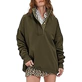 Locachy Womens Casual Button Henley Neck Cotton Oversized Sweatshirt Long Sleeve Pullover Tops Outfits